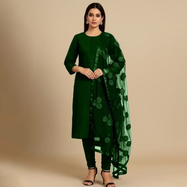 7c12496d94e5ba0b1fcbe9dd6fa2d327 Premium Katan Silk Unstitched 3 Piece Suit With Net Dupatta For Women