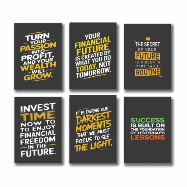 7cbd1e5e197f596b64eb352d0cb9a3b3 6 PC Wall Decor Cardboard Phototiles With Double Sided Back Sticking Success Quotes