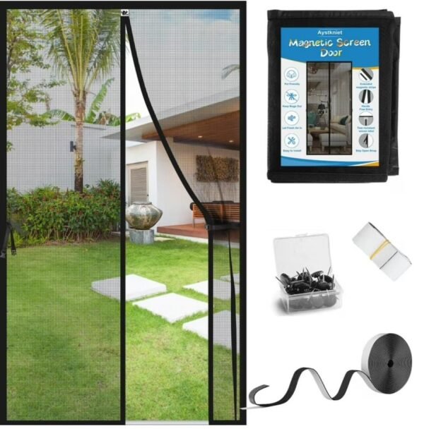 7e18eb9353fe3f6f19478ad3cdd10ce8 Magic Mesh Magnetic Screen Door - Set of 2 (20x80 inches)