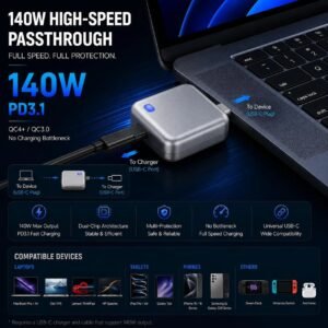 7e5da719441b3723908aa705ea427e26 PopGuard 140W Automatic Charging Disconnector | Smart Auto Power Cut-Off Battery Guardian | Fast Charging Protector - Without Box
