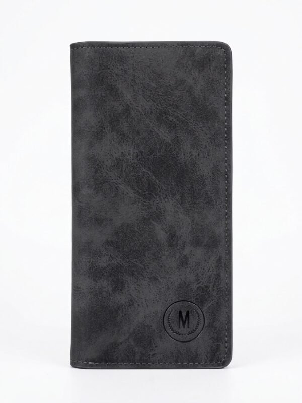 Men's Long Leather Wallet - Black