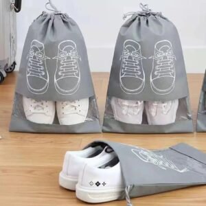 8058e0d7fc13fc2fea5a9e07e598180f 1 Pc - Shoe Bags For Travel Dust Proof Storage Organizer With Clear Window Non Woven Packing Pouch - Size: 12.5x16.5