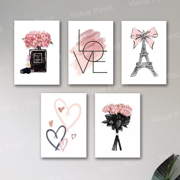 Set of 5 Premium Wall Art Photo Tiles – Modern Home Decor Sets 8x11
