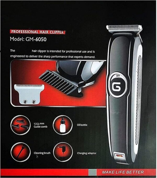 Geemy Original Professional Hair Clipper Trimmer Shaver GM-6050 With Full Accessories Kit For Precision Grooming And Styling