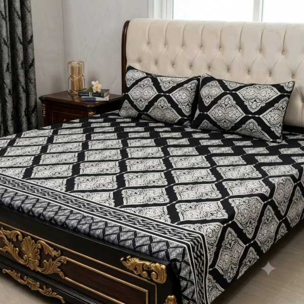 83a2e41a579da992dacf20519426c1c1 3D Crystal Cotton 3-piece Bedsheet Set AY0010060