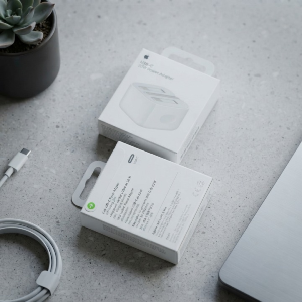 Apple 20 Watt 3 Pin Power Adopter Durable Compact Lightweight Fast Charging