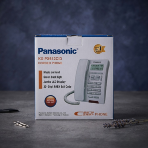 8667bd21069ed805b152162f5251ccf9 Panasonic KX PX612CID Corded Phone Music On Hold Green Backlight Jumbo LCD Display 32 Digit PABX Exit Code Speakerphone 250 Entries
