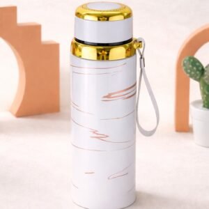 888559ea78f1ac415a172340d8b2f9f2 Premium Marble Print Stainless Steel Water Bottle - Elegant Vacuum Insulated Flask - Random Color
