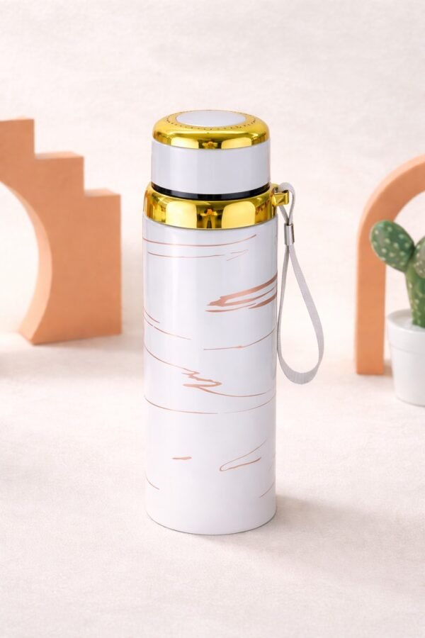 888559ea78f1ac415a172340d8b2f9f2 Premium Marble Print Stainless Steel Water Bottle - Elegant Vacuum Insulated Flask - Random Color