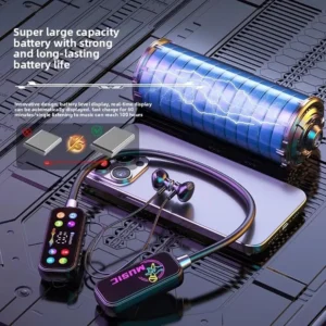 8a3e06fab5051c856b61676ace981a56 Mf Model YG17 Wireless Neckband Earphones With LED Display - Audio Device Designed For Sound Playback And Daily Listening Routine