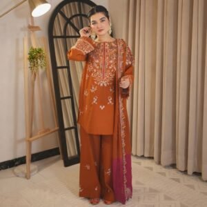 8b1e9fda5f4ea294d58490862a13e802 Zellbury 3-Piece Embroidered Dhanak Suit - Apparel Accessory Designed For Fashion Styling And Daily Wardrobe Routine