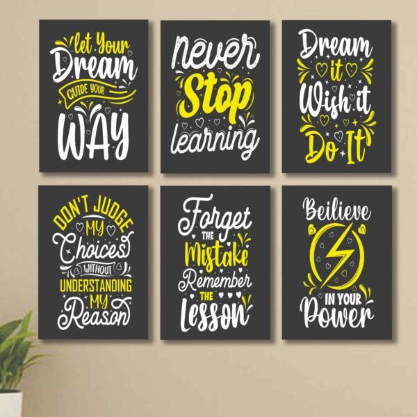8b96a53f60b0750269340bf8a415ad8b 6 PC Wall Decor Cardboard Phototiles With Double Tape And Educational Discipline Quotes