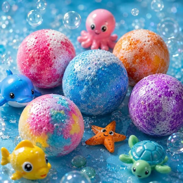 8c799232f2493a9cdf6e4b3641251060 1pcs Bath Bombs for Kids Gift Set, Colorful Bath Bomb with Surprise Gift Inside, Ocean Theme Fizzing Tub Fun, Moisturizing Foam for Soft Skin, Cute Toy Filled Bath Time Treat