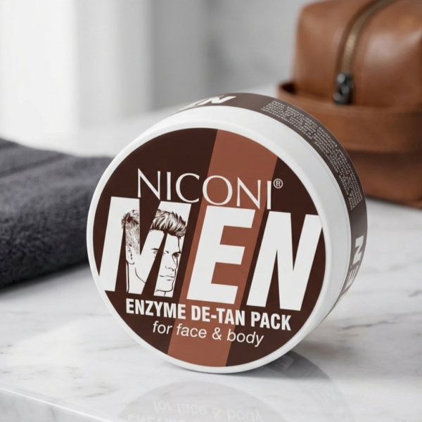 8d5cf89d17a2cd293e3e5fa27d240a7a NICONI MEN Enzyme De-Tan Pack for Face & Body – Tan Removal & Skin Care Pack 120gm