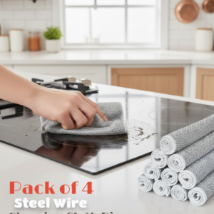 8d6ced63de697b574dceb7133b6da6e5 Pack of 4 Kitchen Steel Mesh Wire DishWasher Cleaning Cloth – Durable Dishwashing Scrubber Pads for Utensils, Pots, Pans & Daily Kitchen Cleaning