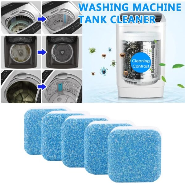 Tab Washing Machine Cleaner – Effervescent Detergent Tablets, Deep Clean for Washer & Pipes, Keeps Machine Fresh