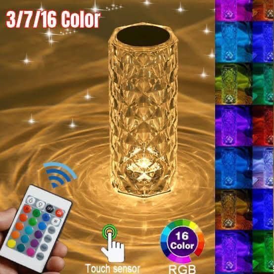 8e18c2377861e9037c4637e7d384043a Rechargeable Rose Diamond Table Lamp with Wireless Remote - 16 RGB Colours
