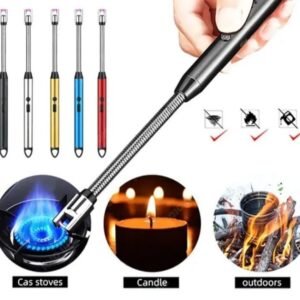8e348bd9584799b6e6c426d1fb66870e 360° Outdoor Kitchen Lighter – USB Rechargeable Electronic Arc Lighter with Flexible Neck, Safety Lock, Windproof & Eco-Friendly Design (Random Colors)