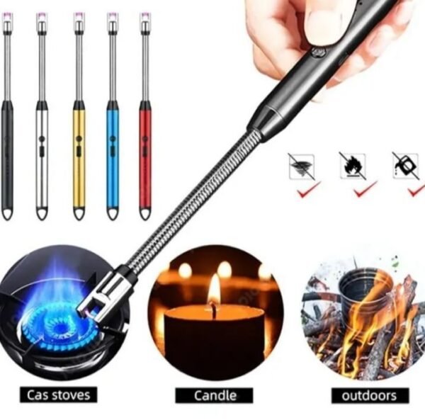 8e348bd9584799b6e6c426d1fb66870e 360° Outdoor Kitchen Lighter – USB Rechargeable Electronic Arc Lighter with Flexible Neck, Safety Lock, Windproof & Eco-Friendly Design (Random Colors)
