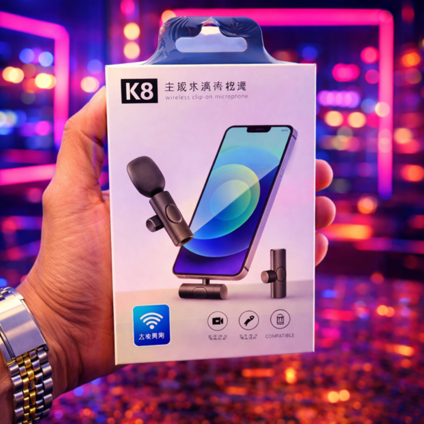 8f734db7ce4ef5dc6ebc81f8ba12accb K8 Wireless Collar Microphone π€ Type-C Android Supported | Noise Reduction | Vlogging, YouTube & Podcast Mic