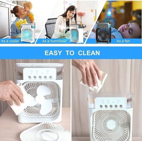 8ff9a8b205cc339050547edffb9a79a0 Mini Air Cooling Fan Portable Fan Copper Motor High Power Support Strong Airflow Large Size Cooling - Box Size 11 Inch (Random Color)