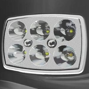 XBT-06 LED Fog Light High Motorcycle Square Headlight with Blue Mini Light for CD70 & 125cc Bikes