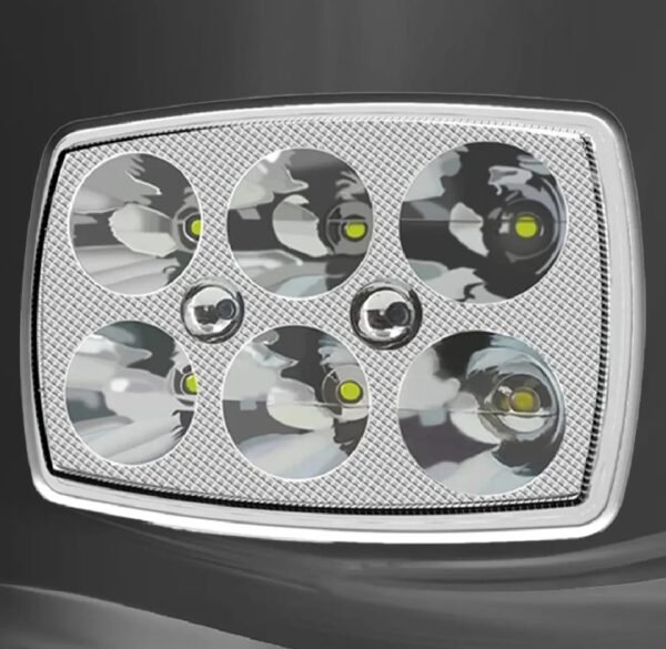 XBT-06 LED Fog Light High Motorcycle Square Headlight with Blue Mini Light for CD70 & 125cc Bikes