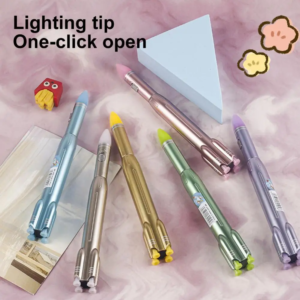 911cdf6cd835332d7b37ffc32810cd57 Rocket Shaped LED Gel Pen with Light-Up Tip (1 Piece – Random Metallic Color)