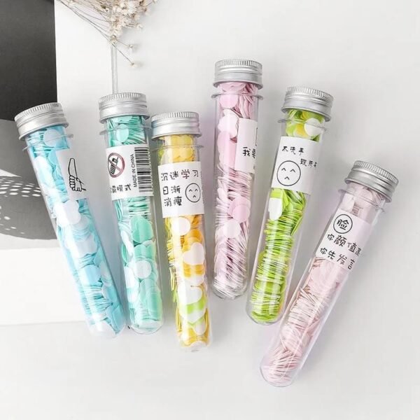 921a63a92399578534255723585602a0 100 Pcs Disposable Flower Paper Soap With Portable Tube Multi Color Travel Sheets For Hand Washing And Outdoor Use Premium Quality (Random Color)