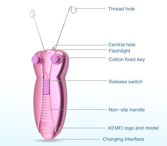 95a093688cfe4d1363e40badd3d96f32 Kemei KM 2777 Electric Facial Cotton Thread Epilator - Grooming Accessory Designed For Facial Hair Removal And Daily Maintenance Routine
