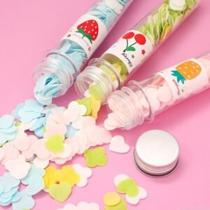 969f75189c257d4c680a52163f8070ba 100 Pcs Disposable Flower Paper Soap With Portable Tube Multi Color Travel Sheets For Hand Washing And Outdoor Use Premium Quality (Random Color)