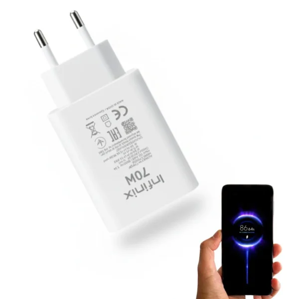 99dcab20171c1aa55846ce9f75fc64c9 Infinix 70W USB Fast Charger with Type-C Cable | Super Fast Charging Adapter