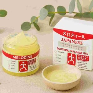MELODINE Japanese Soothing Massage Gel – Muscle & Joint Pain Relief Cream for Shoulder, Neck, Back & Knee – Fast-Absorbing Herbal Formula (50g)