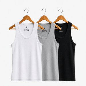 9d5aa1e8c9aeaf2284dbe38ce27977c4 Pack of 3 Cotton Ribbed Vests Set (White, Grey, Black) – BRTWBG20001
