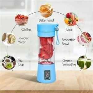 9e36e31f47c0b30631dfd5b6ec9de5dc 6 Blade Mini Portable Usb Juicer Blender Rechargeable - Kitchen Appliance Designed For Juice Blending And Daily Beverage Routine (Random Color)