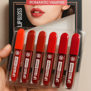 Romantic Empire Matte Lipgloss Set of 6 – High Pigment, Long-Lasting Liquid Lip Gloss | Shades of Red Collection