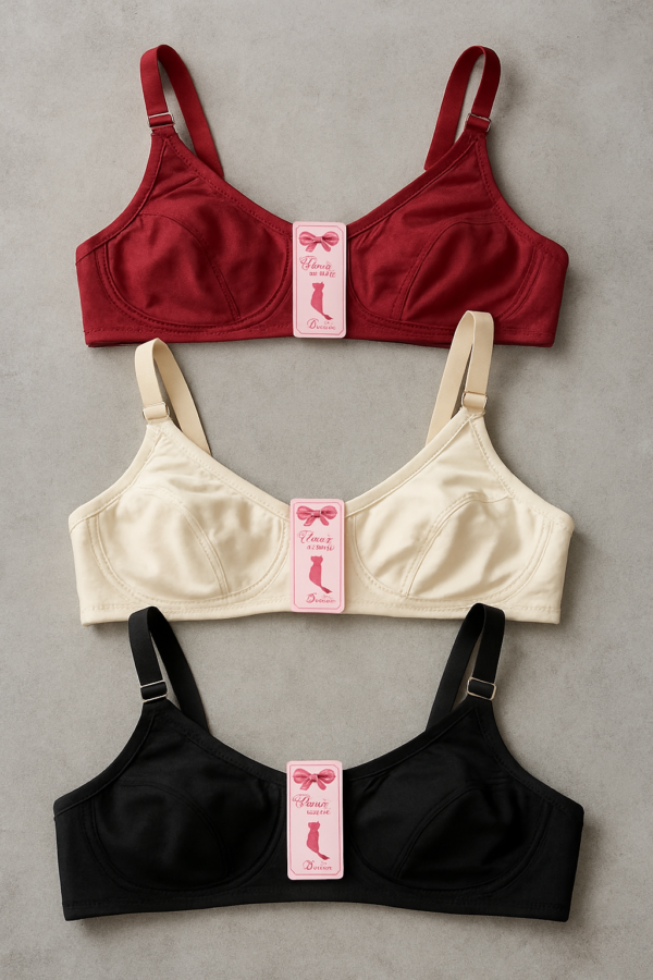 Copilot_20250908_114919 Jersey High Quality Soft Stuff Non-Padded Bra for Women – Plain, Comfortable & Lightweight Everyday Wear Lingerie (Random Color, Sizes 32-42)