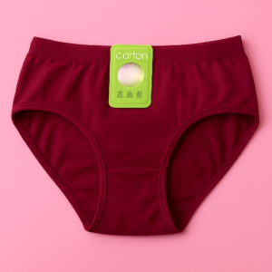 Jersey Plain Panty for Women – Soft, Lightweight & Comfortable Everyday Underwear, Breathable Jersey Fabric in Maroon