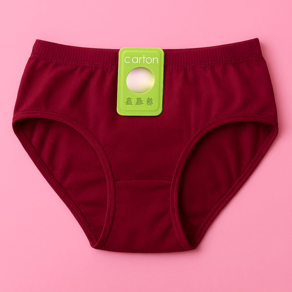 Copilot_20250909_174657 Jersey Plain Panty for Women – Soft, Lightweight & Comfortable Everyday Underwear, Breathable Jersey Fabric in Maroon