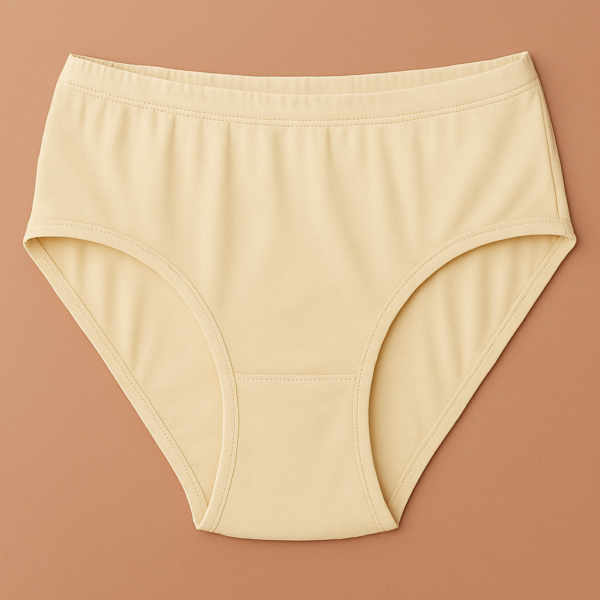 Copilot_20250911_113752 Malai Soft Fabric Underwear for Women – High Quality, Comfortable & Lightweight Everyday Panty in Skin Color, Sizes S, M, L