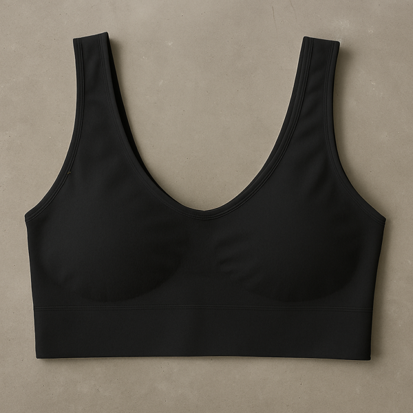 Copilot_20250911_125859 Ladies Air Bra – Soft Jersey Fabric, Plain Non-Padded Design, Comfortable & Lightweight Everyday Wear Lingerie in Black Color (Stretchable Size)