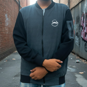 Gemini_Generated_Image_410uwf410uwf410u_cleanup New Winter Collection Charcoal Grey “Smile” Printed Zipper Jacket for Men & Boys – Premium French Fleece, Stylish, Warm & Comfortable Winter Wear (M, L, XL)