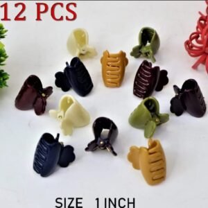 WhatsApp-Image-2025-08-18-at-12.49.28-PM-2 Pack of 12 Hair Catchers – Small Size (1 Inch) Multicolor Plastic Clips for Women & Girls | Strong Grip & Stylish Design (Random Color)