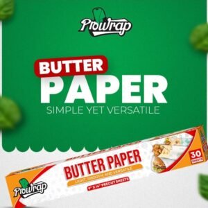 Prowrap Butter Paper – 9" x 14" Precut Sheets (30 Pcs) | High-Quality Waterproof & Grease-Resistant Food Wrap | Thicker Than Market Standard