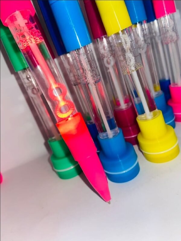 WhatsApp-Image-2025-08-22-at-6.35.02-PM-3 4-in-1 Pen with Stamp, Bubbles, Light, and Writing Function – Fun Creative Multi-Use Pen for Kids, Arts, Crafts, and School Supplies – Premium Quality, Imported, Available in 6 Colors with Bubble Container and Red Light (Random Color)