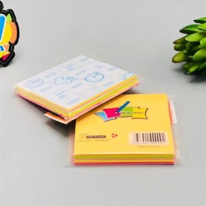 WhatsApp-Image-2025-08-22-at-6.47.42-PM-1 3x3 Inches Sticky Notes Pack – 100 Sheets Per Pad, Strong Adhesive Backing, Easy to Write On, Peel-Off Convenience, Perfect for Home, Office, and School Use (Random Color)
