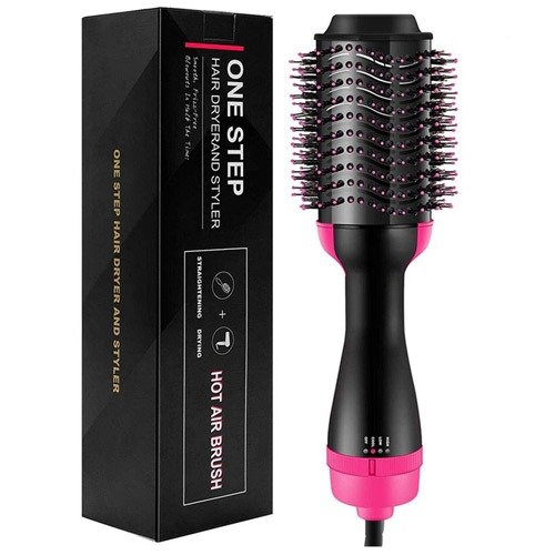 a13d00b439b830e5783b5b4500f0438d 3-in-1 One Step Hot Air Brush Hair Dryer & Styler – Drying, Straightening & Volumizing Brush