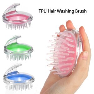 Hair Wash Brush & Scalp Massage Comb – Anti-Dandruff Silicone Shampoo Brush | Deep Scalp Cleanser, Hair Growth Massager, Anti-Itch & Anti-Hair Fall Tool | Random Color