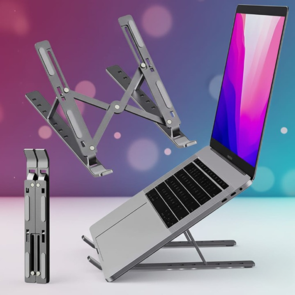 a347e105f4d56e34f2bdfd8052363fd7 Metal Laptop Stand | Adjustable Foldable Laptop Stand | Portable Laptop Stand With Box & Cover