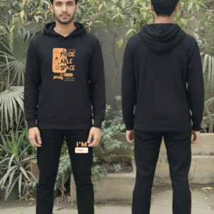 a4ef02fe6310a4b76b3d1cde629368e1 Men's Black Printed Tracksuit Trendy Design Casual Comfortable Style